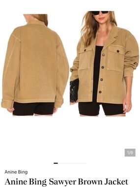 Anine Bing Utility Twill Jacket in Tan